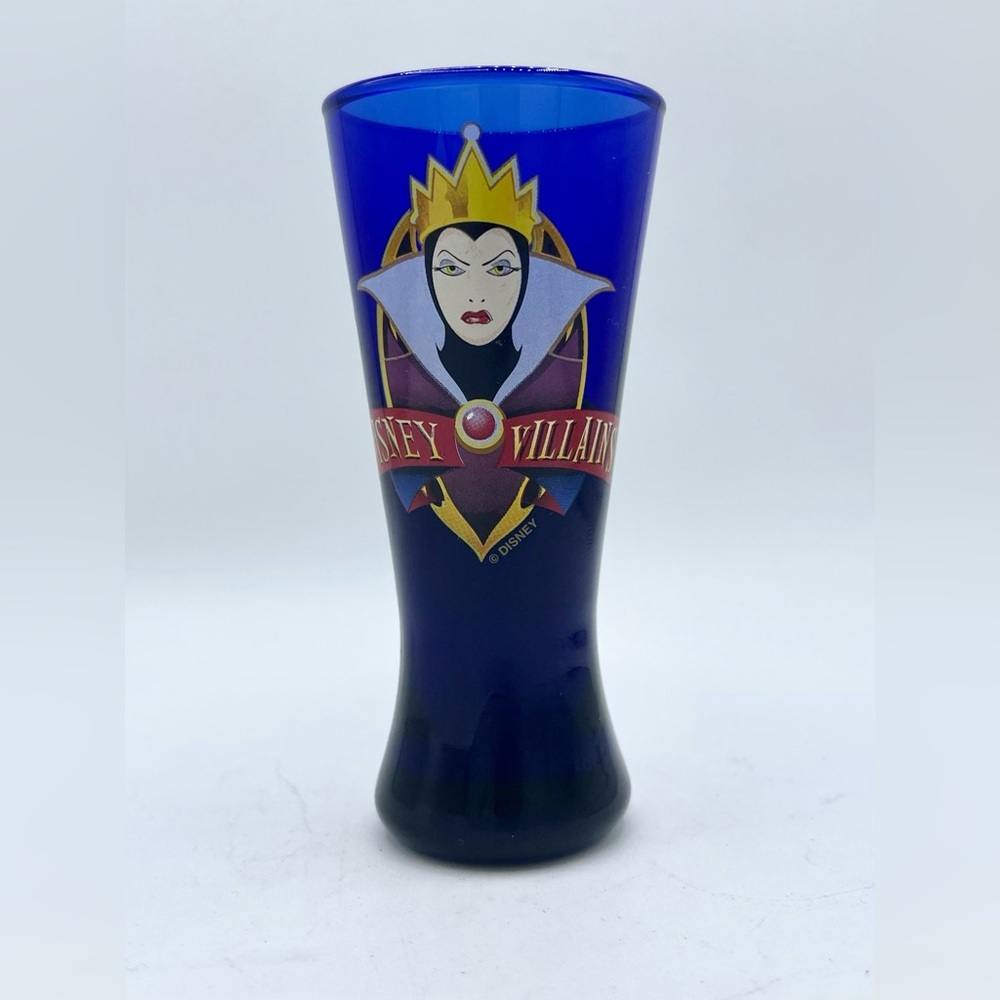 Disney Villains Cobalt Blue Shot Glass Evil Queen VINTAGE & RARE EUC 4”‎